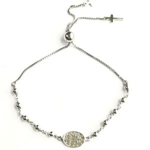 NEW Sterling Silver decade rosary prayer bracelet with Cross charm